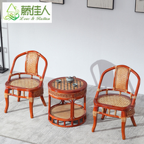 Rattan Lady Rattan Chair Three-piece Balcony Table Chair Coffee Table Garden Outdoor Combination Home Leisure Single Back Chair DS