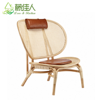 Nordic lazy chair Solid wood bed and breakfast coil recliner Designer modern simple single sofa chair Balcony lounge chair