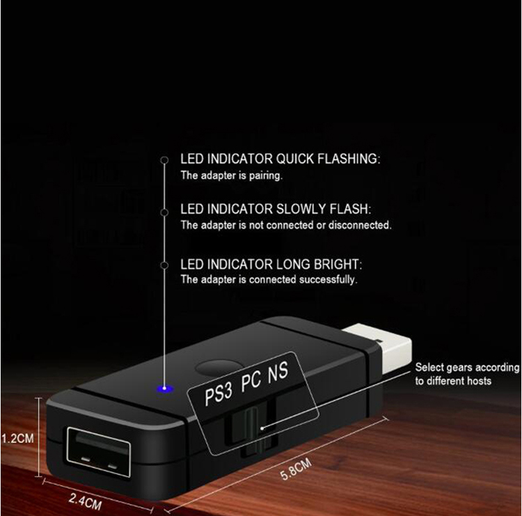 Xử lý PS4 / PS3 / XBOX ONE S với Bộ chuyển đổi Bộ thu Bluetooth NS / PC / PS3 - Người điều khiển trò chơi tay cầm chơi game pubg