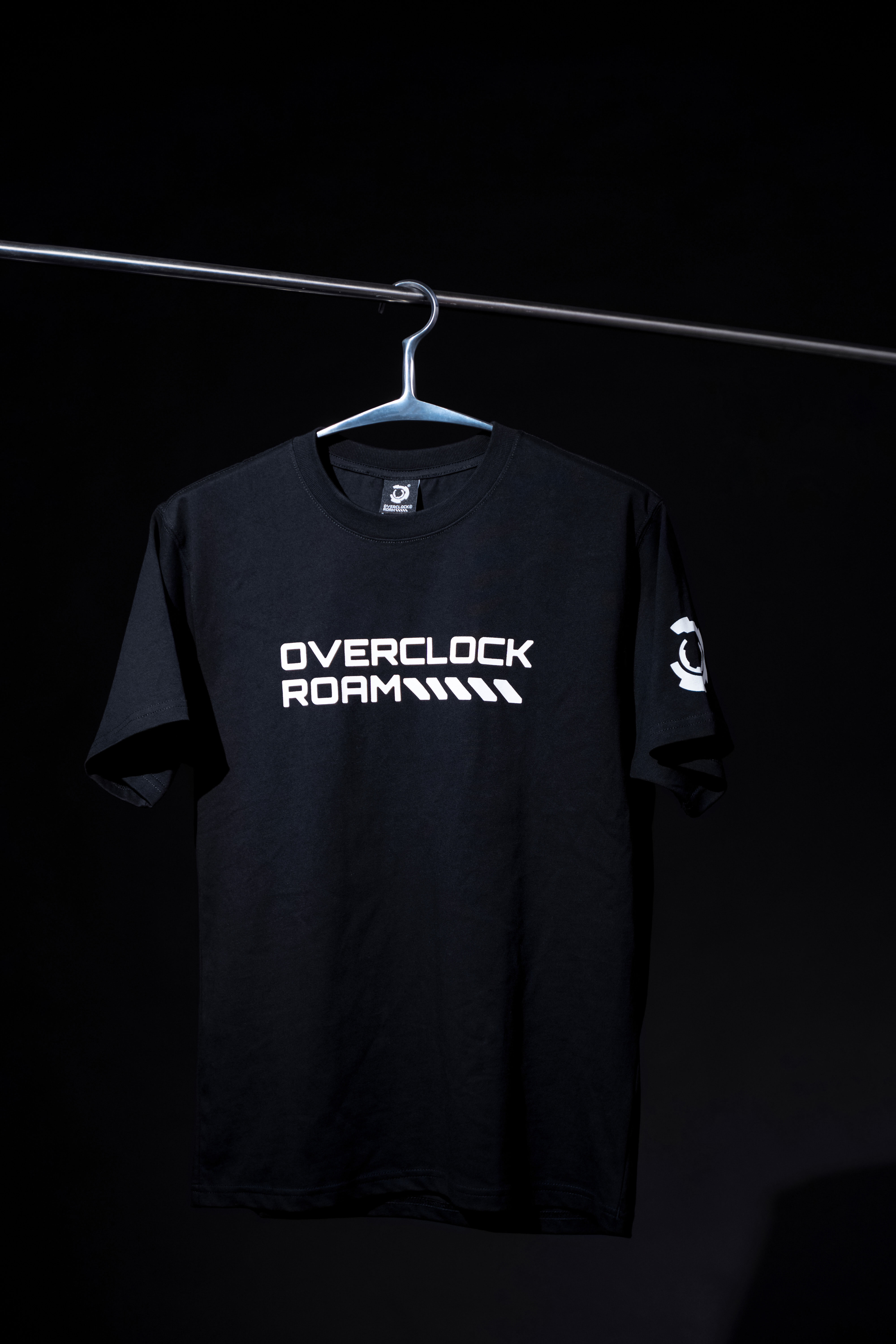 (Overclocking Roaming) LOGO theme short-sleeved T-shirt men and women couples breathable bottoming round neck shirt casual printing