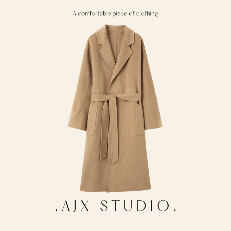 Ajx Clearance Hjyr001 100% Cashmere Small Goat Cashmere m Brand Same Style High-Quality Bathrobe Style Cashmere Coat Ajx Clearance Hjyr001 100% Cashmere Small Goat Cashmere m Brand Same Style High-Quality Bathrobe Style Cashmere Coat