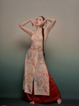 SOSO good spring dance exotic national style ancient style jazz Dunhuang style elastic soft waxy suspender top skirt dance clothing