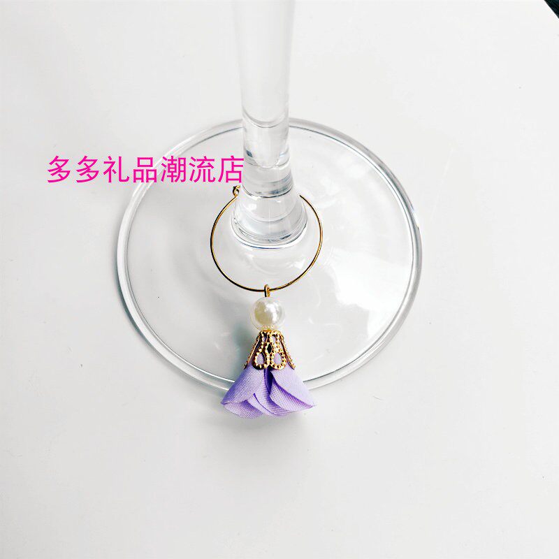 Винный аксессуар 创意花朵酒杯环宴会酒杯装饰标记红酒杯标识器杯派对酒杯区分标记 Winwin