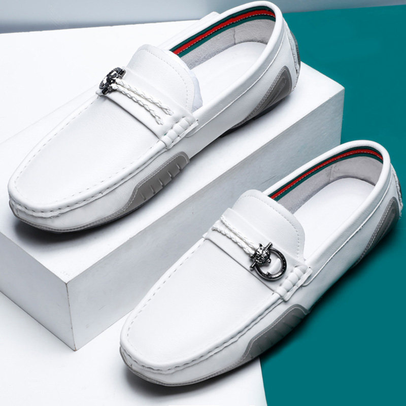 2022 Bean Shoe Men's Summer Head Layer Bull Leather Business Positive Clothing Sloth People A Foot Pedal Lefu Shoes Upscale