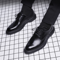 Winter leather shoes men's leather breathable business is assembling suits youth casual black heightened wedding groom wedding shoes