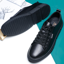 Low Bunch Shoes 2022 new Summer Breathable Trend Inglén Leather Leather Leather Leather Leather Leather Leather Leather Leather Leather Leather Leather Shoes Soft Bottom Black Casual Board Shoes Spring