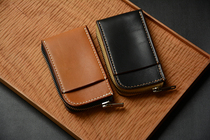 Handmade car horweencxl keypack male and female multi-functional rubbed cow leather leather leather Zipper Zip