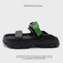 Summer new thick bottom heightening lovers cool slippers male and female non-slip outdoor sandals Soft bottom waterproof beach shoe trendy