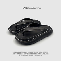 Summer lovers heightening thick bottom clip toe sandals men and women punk wind outside wearing waterproof herringbone dragging beach shoes sandals