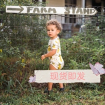 American milkbarn organic cotton spring and summer mens and womens baby short-sleeved bag fart clothes Newborn baby romper climbing clothes