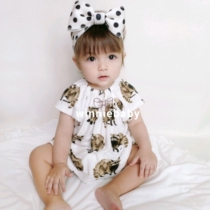 American milkbarn organic cotton bamboo cotton spring and summer baby baby shorts short-sleeved suit newborn pajamas