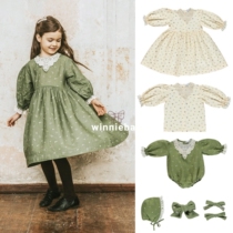 UK authorized bebeorganic autumn and winter baby female treasure long sleeve organic cotton princess dress
