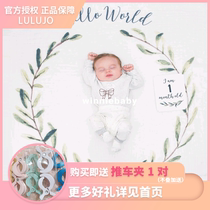 Canada imported Lulujo baby 1-12 months growth commemorative blanket muslin cotton yarn cloth towel month-old gauze towel