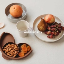 American miniware baby silicone food spoon anti-drop separation plate children portable sealed fresh-keeping box