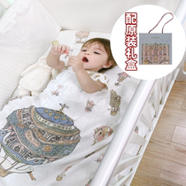 (Gift Box)France Atelier Choux Newborn Baby Organic Cotton Bed Sheet Baby Belt Elastic