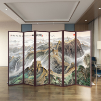 New Chinese-style screen partition living room solid wood folding screen to block modern minimalist entrance into the home landscape office customization