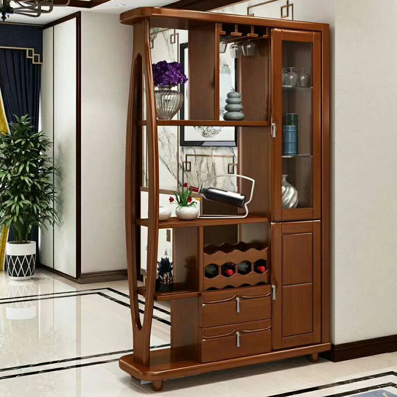 Solid Wood Room Cabinet Xuan Guan Cabinet Double Sided Cabinet New Chinese Living Room Screen Red Wine Cabinet Containing Cabinet Multifunction Decorative Cabinet