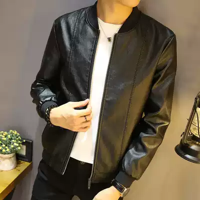 Men's Leather 2021 New Casual Loose Joker Jacket Spring and Autumn Korean Fashion Handsome Jacket