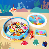 Child Magnetic Fishing Toys Boys girls Young children 2-3-4 years old Early education Puzzle Versatile Wooden Fishing Play