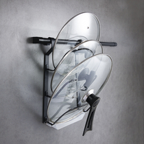 Kitchen stainless steel pot lid rack multi-layer storage rack wall-mounted kitchen pendant without punching rod hook