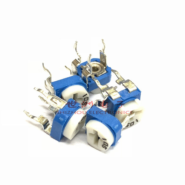 Blue and white horizontal adjustable resistance WH06-2 RM065 resistance 1M-105 blue and white horizontal adjustable potentiometer