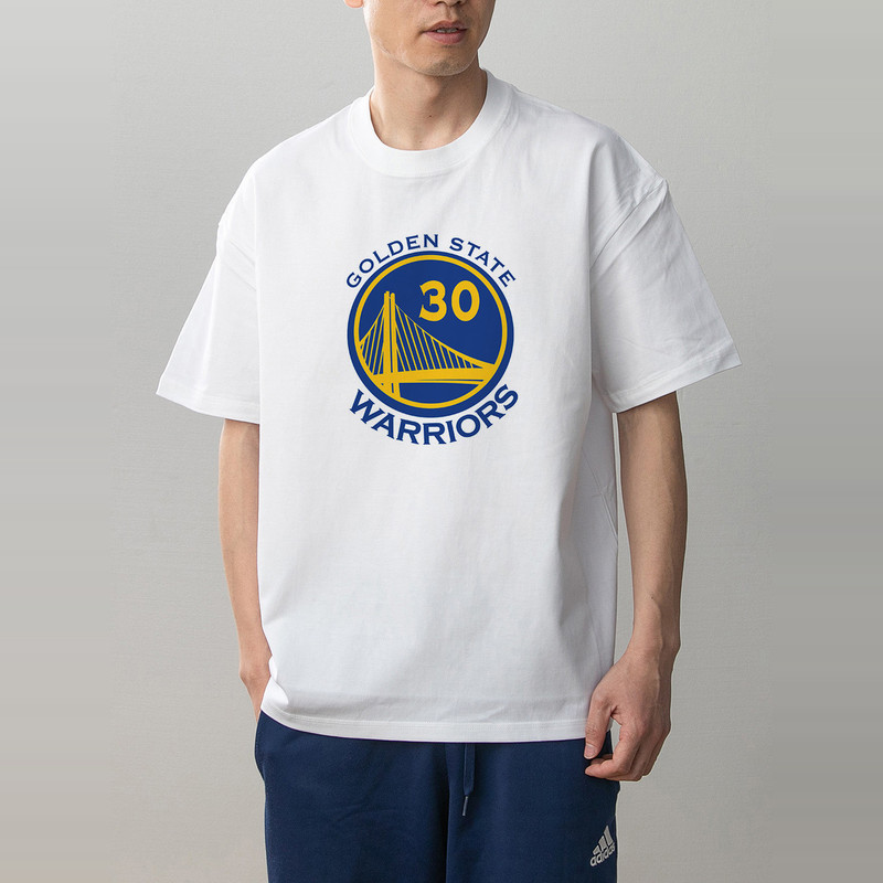 Digital Direct Printing Golden State Warriors Logo Curry Basketball Print Summer Pure Cotton Short-Sleeved T-Shirt for Male and Female Students Digital Direct Printing Golden State Warriors Logo Curry Basketball Print Summer Pure Cotton Short-Sleeved T-Shirt for Male and Female Students