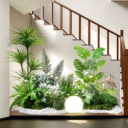 Simulated Plant Landscaping Atmosphere Combination, Decorative Arrangement under the Stairs, Bionic Fake Green Plant Landscape, Indoor Plant Ornaments