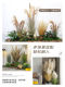 Simulated reed dried flowers, high-end light luxury living room window partition decoration, green plant landscaping combination, decorative landscape