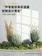 Simulated reed dried flowers, high-end light luxury living room window partition decoration, green plant landscaping combination, decorative landscape