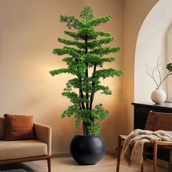 Artificial Greenery Welcoming Pine Tree for Living Room, Light Luxury Green Plant Artificial Ornament, Large Floor-Standing Decorative Ornament, Artificial Tree Potted Plant
