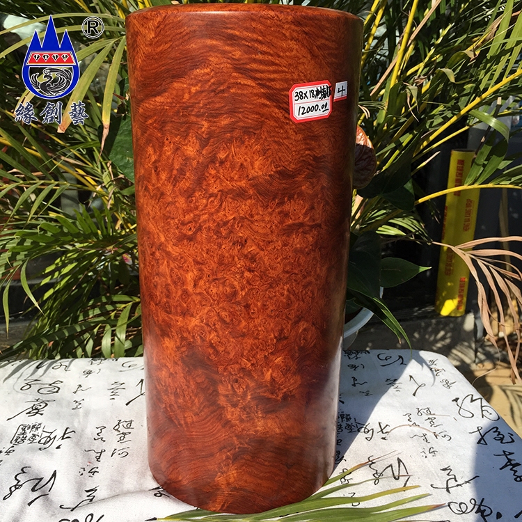 Mahogany pen holder Myanmar rosewood tumor whole wood One thing one picture Solid wood round cherry wood grimace collection ornaments