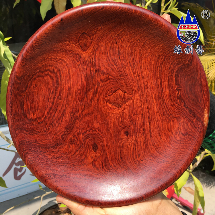 Red Wood Fruit Pan Big Fruits Purple Sandalwood Solid Wood Solid Pan Myanmar Flowers Pear Whole Wood Blemish 20cm Saucer A figure