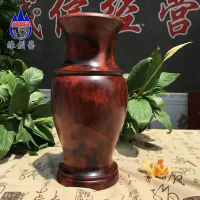 Mahogany dry vase grimace landscape pattern whole wood decoration One thing one picture Myanmar big red acid branch wood solid wood