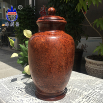 Mahogany tree tumor tea jar Burmese flower pear big fruit red sandalwood whole wood Sakuru home collection grade storage tank ornaments