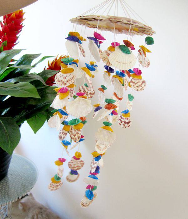 Full RMB28  natural sea snail shells single layer dreamy scallop large shell wind bell 35-40 cm random