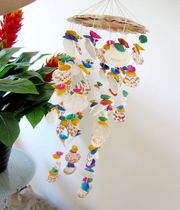 Full 28 yuan natural conch shell single layer dream scallop big shell wind chimes 35-40cm random