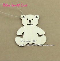 Customized bear small wooden card wish wooden tag blank wooden handwritten message wish card personality listing bookmark