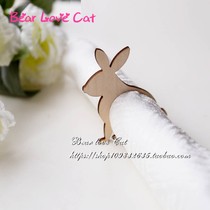 50 Rabbit wooden napkin ring napkin buckle creative napkin ring mouth cloth ring restaurant decoration party supplies