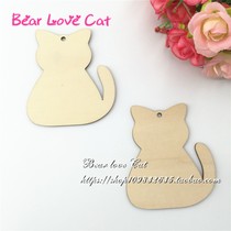 50 kitten wooden tag handwritten blank blessing card handmade gift tag DIY creative wooden hanger