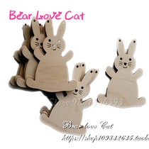 Wooden wish to list Easter bunny praying handwritten hanging card kindergarten activity wish to list wooden board