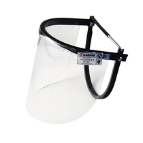 High-temperature-resistant thickened protective face screen thermal insulation chemical industry anti-splash shock-proof hard transparent fit safety helmet mask