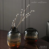 Modern simple transparent glass vase Nordic creative home living room dining room flower arrangement flower vase model room ornaments