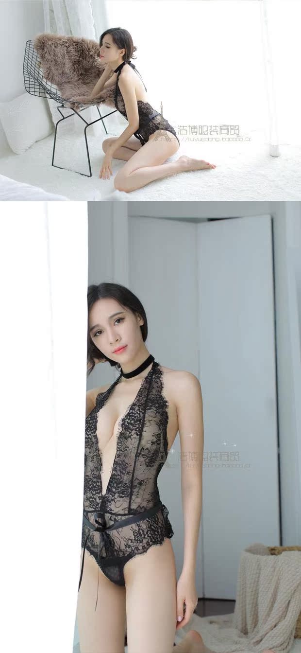 Cao cấp đồ lót gợi cảm cửa hàng lông mi ren ngực nhỏ cực kỳ cám dỗ quan điểm trong suốt Slim jumpsuit đồ ngủ gợi cảm ao phong nam