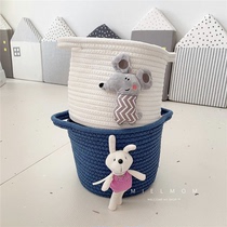  mielmom Korea ins toy storage basket cotton line cartoon dirty clothes basket Household desktop storage artifact