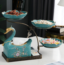 European creative Swan multifunctional fruit tray living room coffee table home decoration fruit tray storage box dried fruit plate ornaments