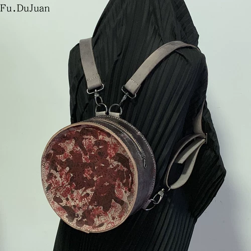 Дизайнерская печать, оригинальный кожаный рюкзак ручной работы