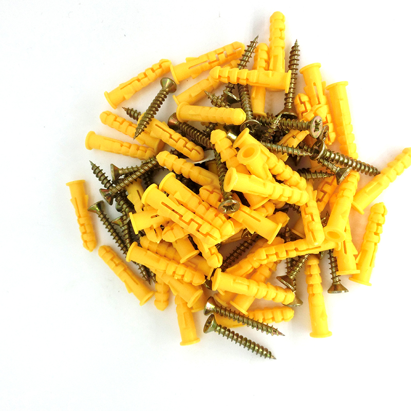 Xinshengda small yellow fish plastic Peng expansion pipe Peng expansion match with self-tapping nail specifications 6mm8mm10mm extended Peng expansion pipe