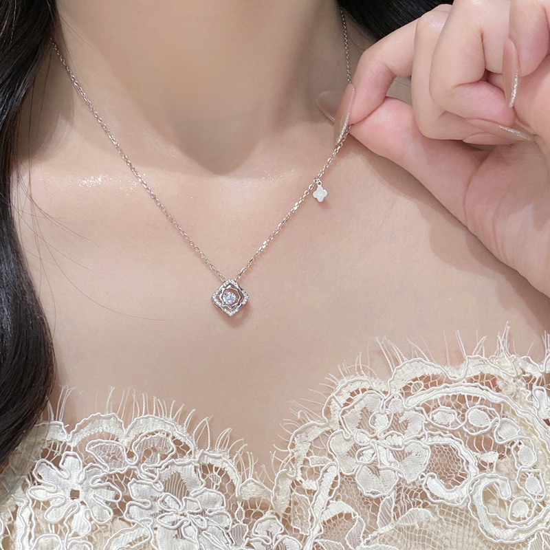 Shining Heart 925 Silver Necklace Light Luxury Niche [Birthday Gift for Girls] Gift for Girlfriend or Best Friend