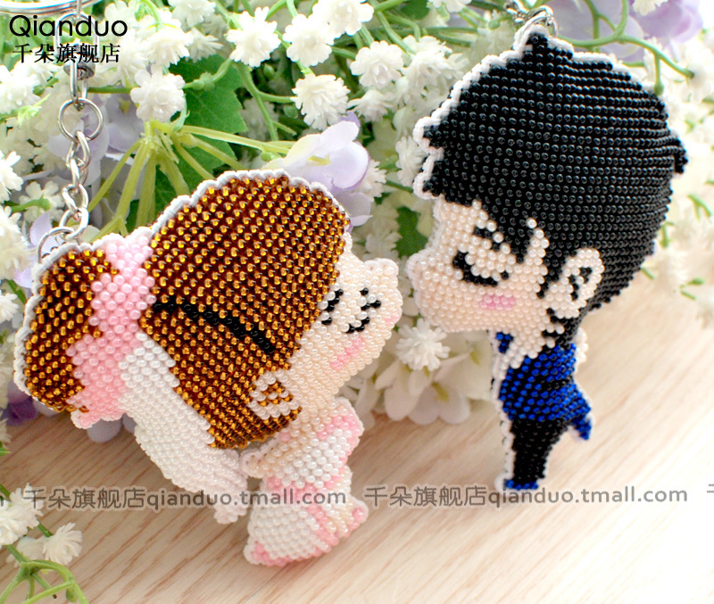 In hôn nhân đầy đủ khâu đính cườm keychain điện thoại mặt dây chuyền nhỏ vài mô hình đám cưới đơn giản thêu các cặp đôi hạnh phúc - Công cụ & phụ kiện Cross-stitch tranh thêu chữ thập lưu thủy sinh tài