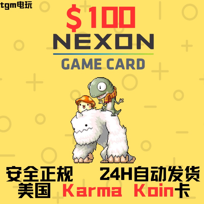 American Nexon Karma Koin $100 International Server Poe/Maplestory/Path of Exile 2 Kk Card